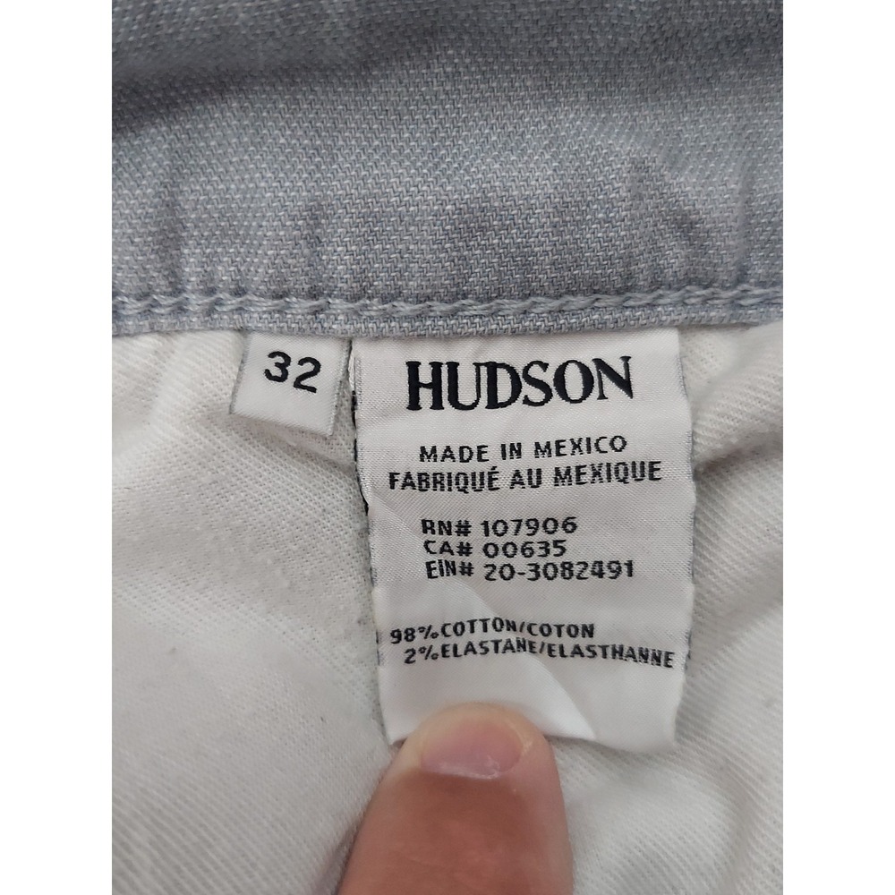 Hudson Jeans Mens 32x33 Gray Denim BLAKE Preppy Stretch Slim Straight - Picture 12 of 15